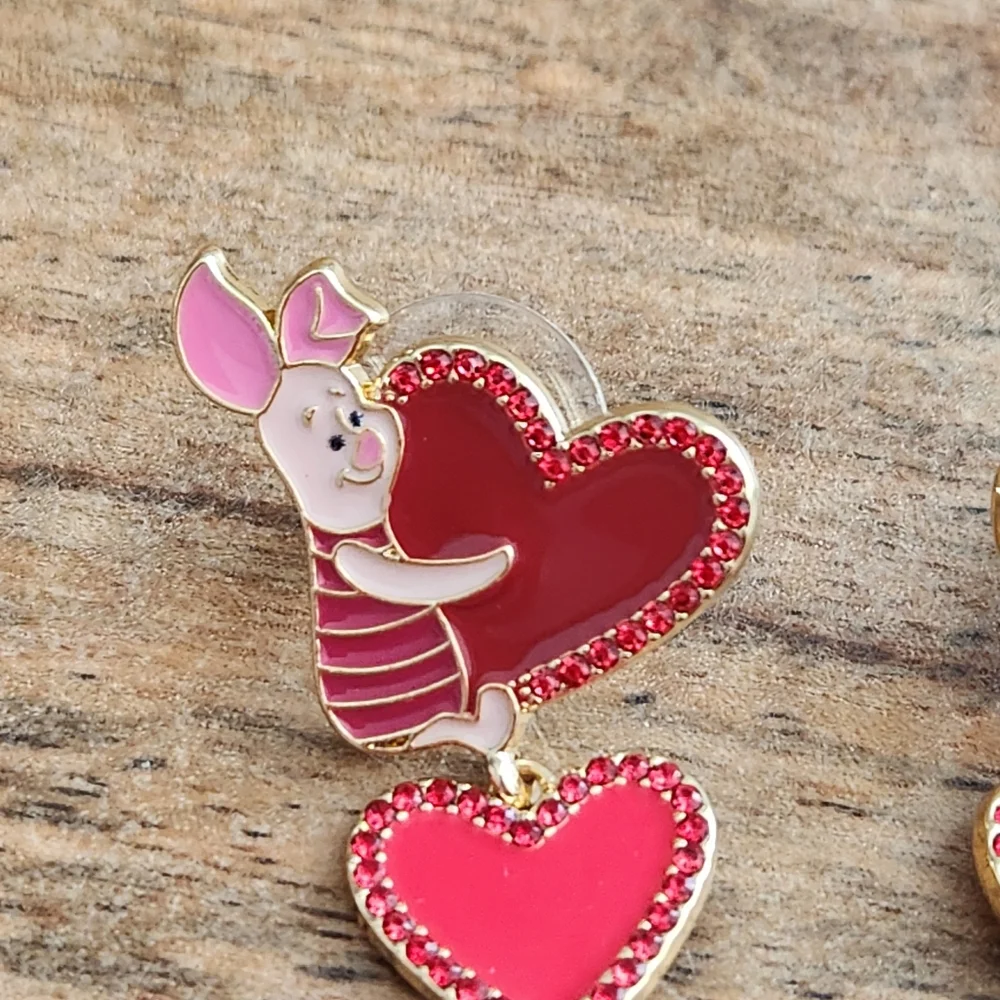 Disney Baublebar Piglet Heart Valentine's Day Earrings (NWOT)